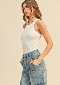Tucker Classic Ribbed Tank - White