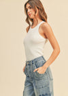 Tucker Classic Ribbed Tank - White
