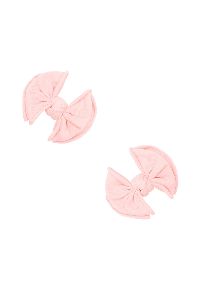 Fab Bow Clips 2-Pack - Rose Quartz