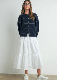 Adaline Striped Cardigan - Navy Multi