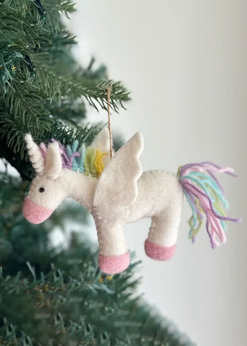 Pastel Unicorn Felt Ornament