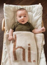 Hi. Hand Knit Blanket - Pecan