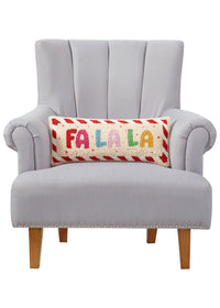 Fa La La Candy Cane Hook Pillow