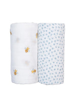 2-Pack Cotton Swaddles - Bees & Dots