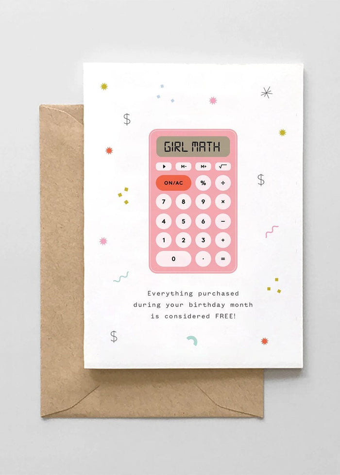 Birthday Girl Math Card