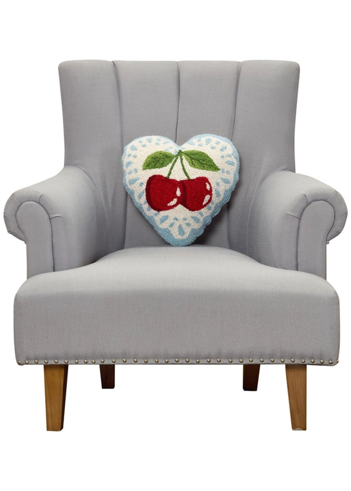 Cherry Heart Hook Pillow