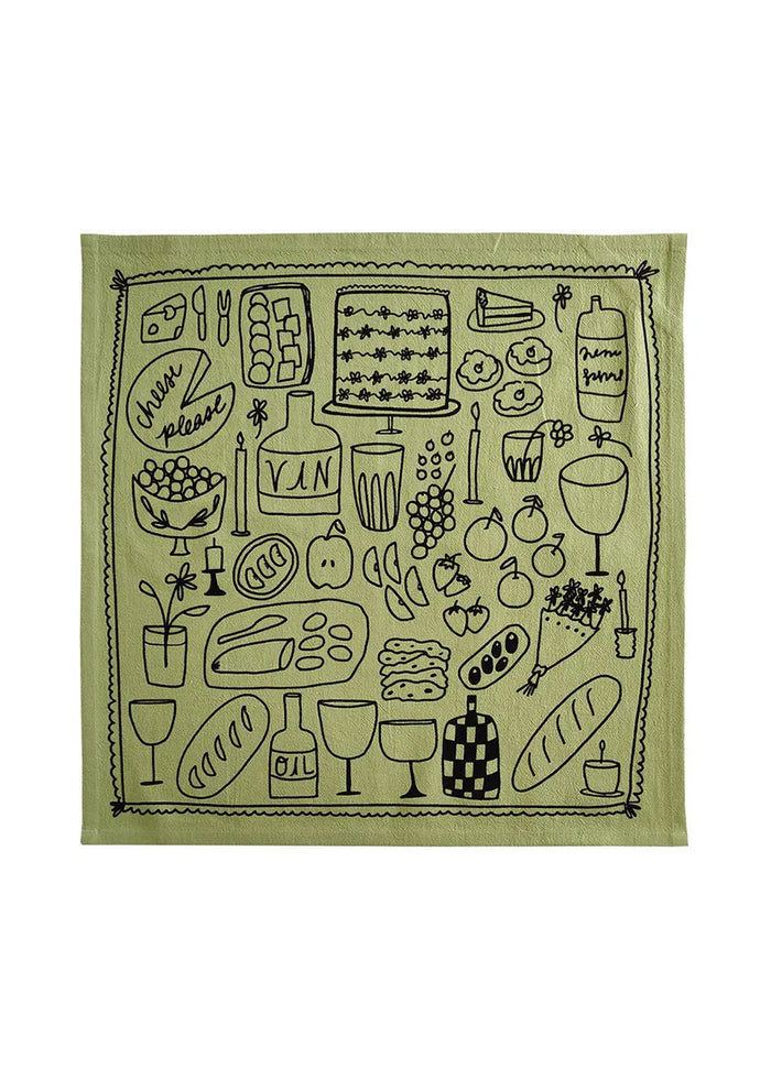 Picnic Tea Towel - Sage Green