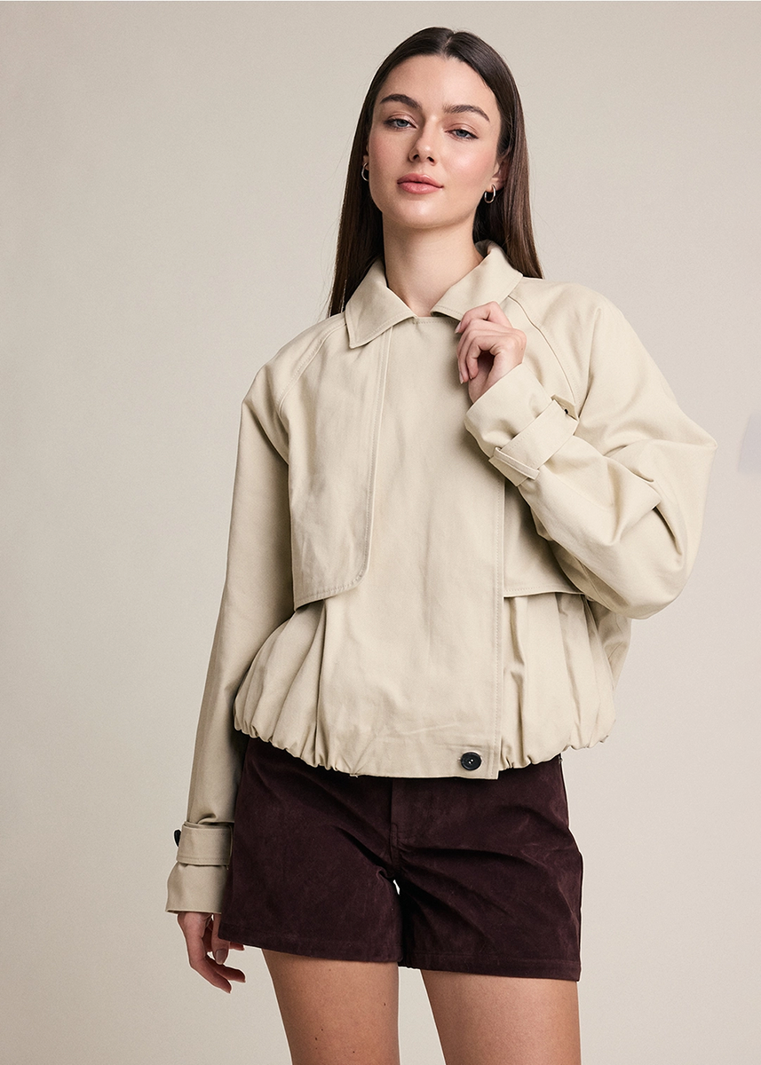 Bridget Short Jacket - Khaki Beige