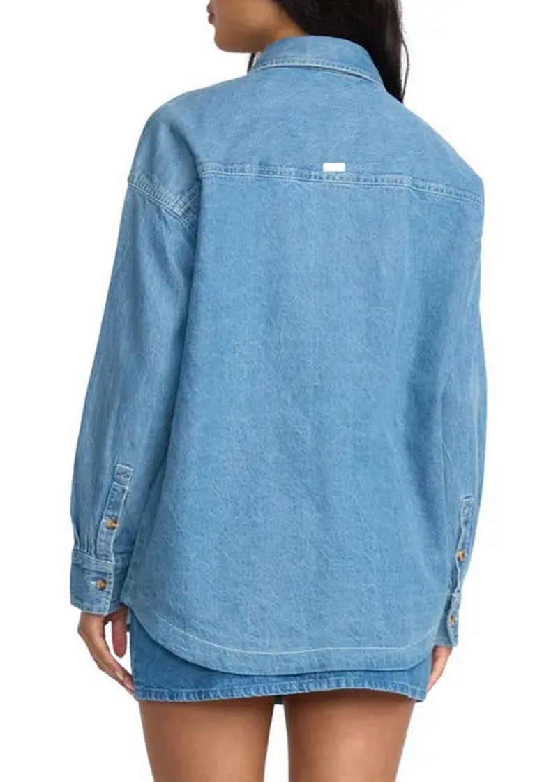 Fadeaway Denim Shacket - Salt Washed