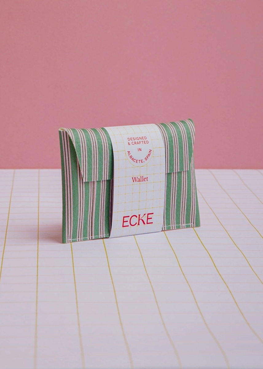 Green And Pink Stripes Wallet