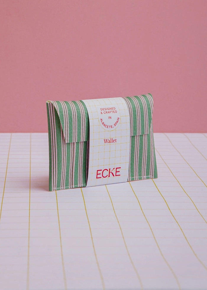 Green And Pink Stripes Wallet