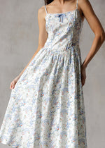Mary Grace Floral Midi Dress - White Multi