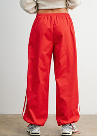Acadia Striped Drawstring Pants - Red & White