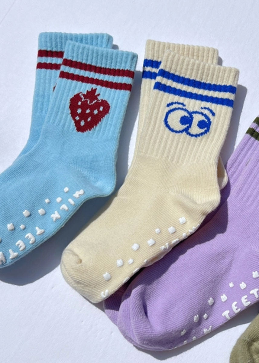 Ribbed Grip Socks - Eyes
