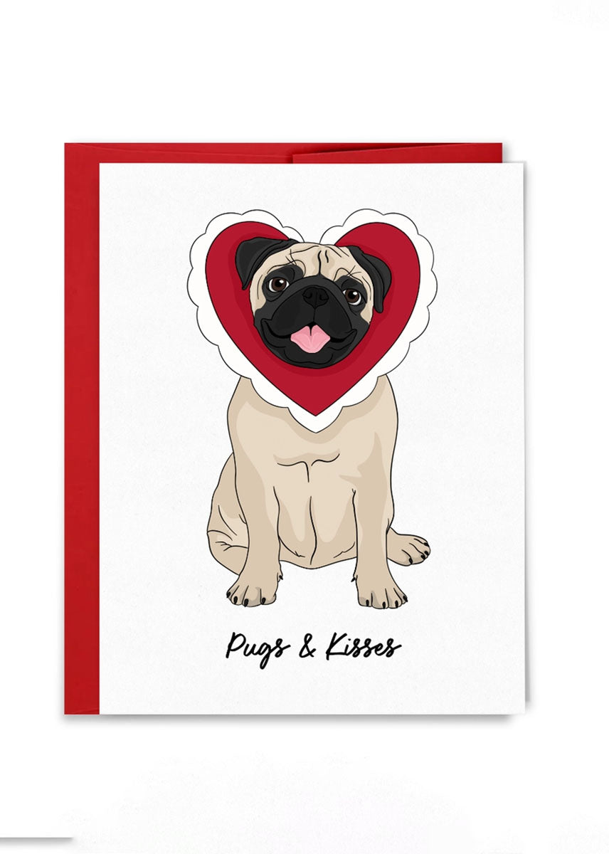 Pugs & Kisses Valentine's Card