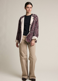 Rahat Reversible Sherpa Paisley Jacket - Bandana Brown