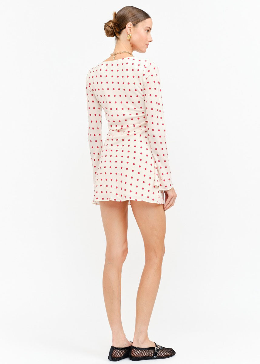 Palermo Polka Dot Mini Dress - Cream