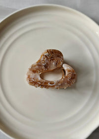 French Marbled Hair Claw Clip - Light Brown