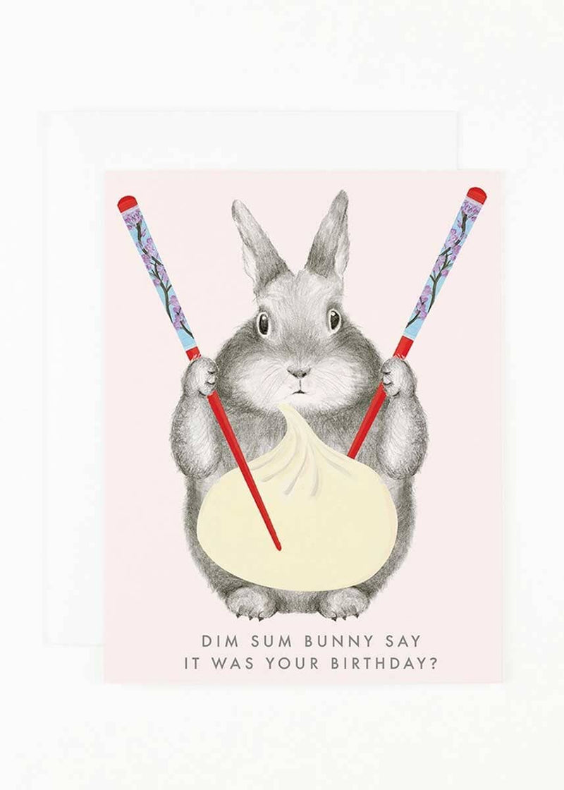 Dim Sum Bunny Birthday Card