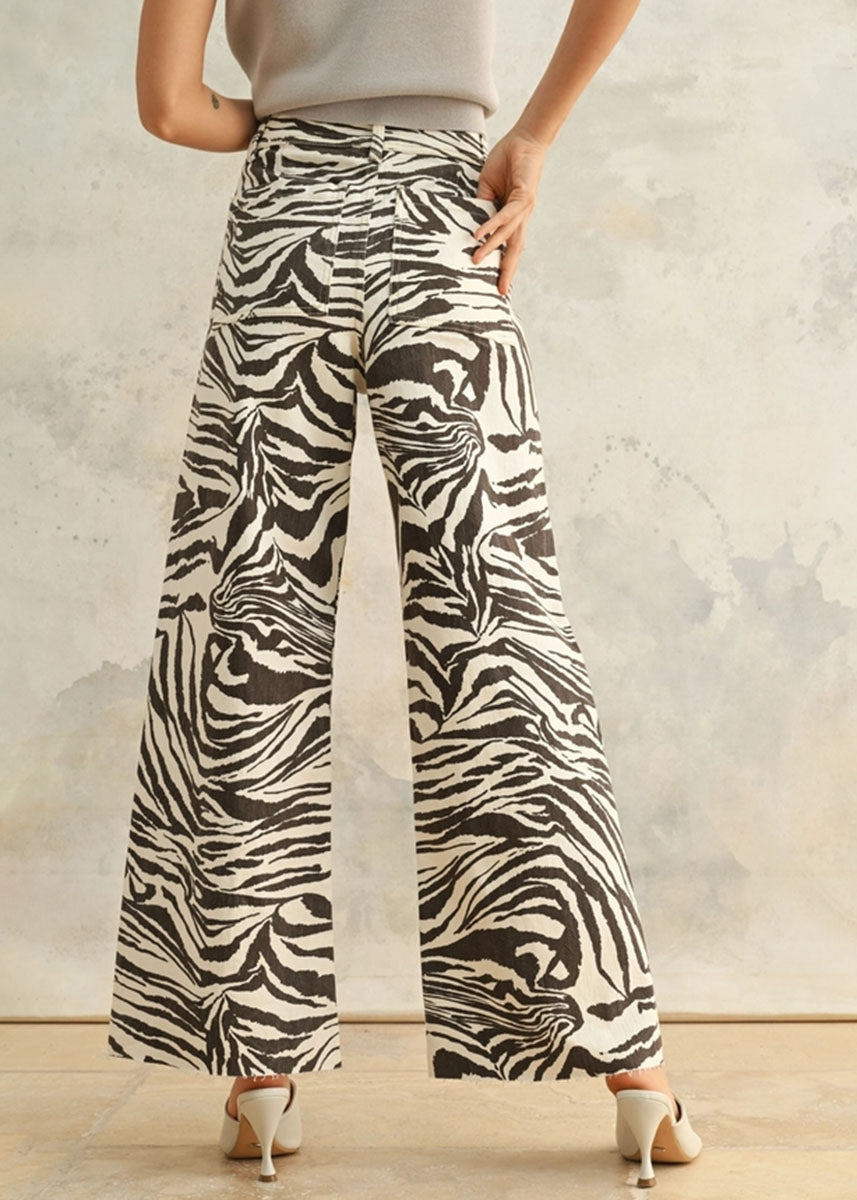 Ingrid Zebra Print Pant - Brown