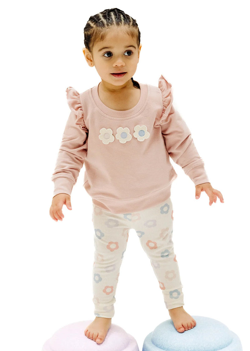 Ruffle Sweatshirt & Legging Set - Daisy Pop
