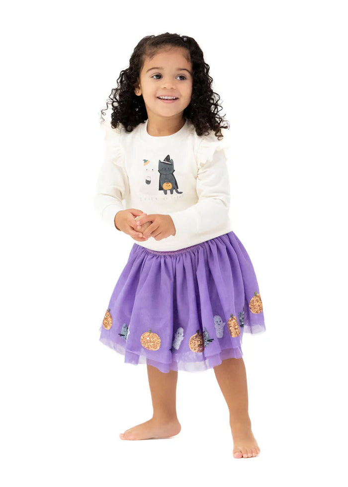 French Terry Ruffle Sweatshirt - Trick Or Treat