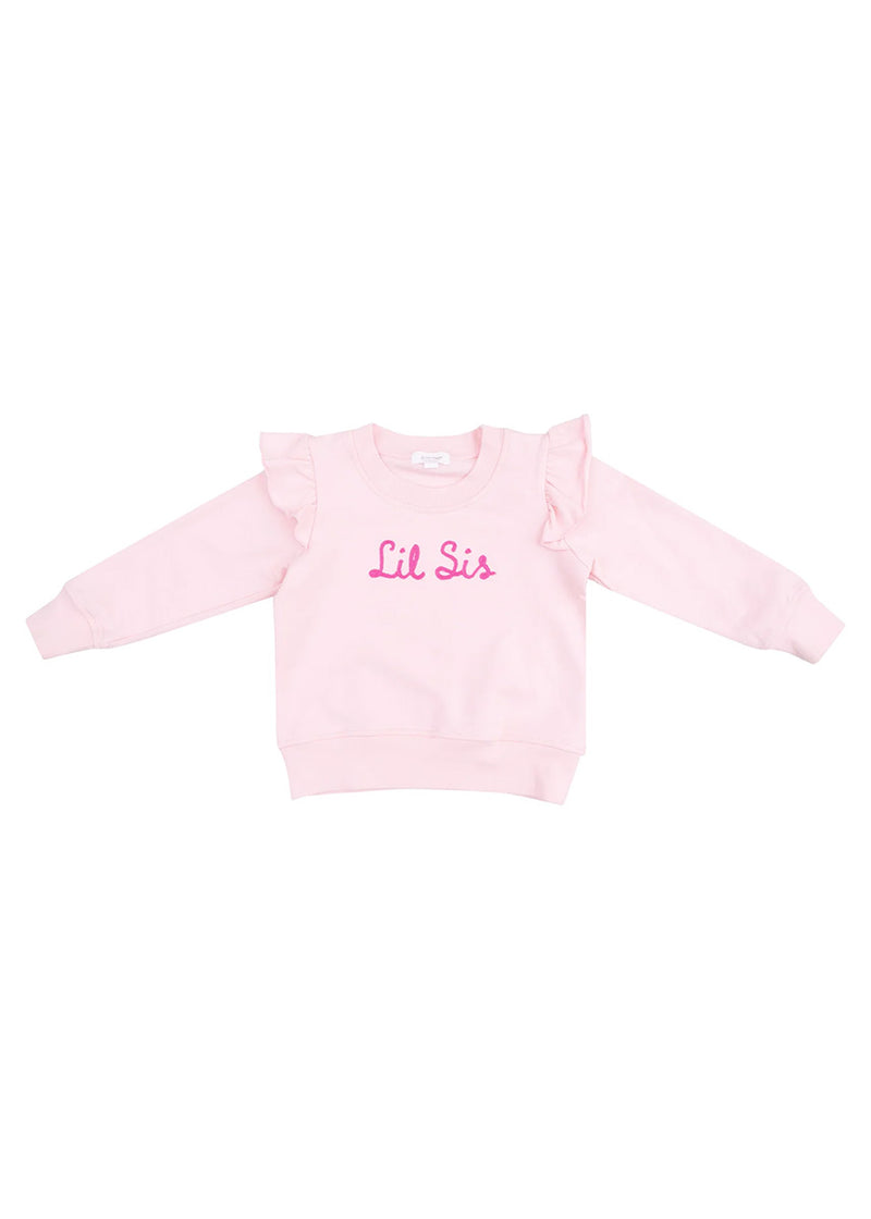 Lil Sis Ruffle Sweatshirt - Pink