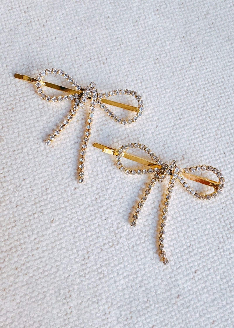 Sparkle Bow Bobby Pins (Set of 2)