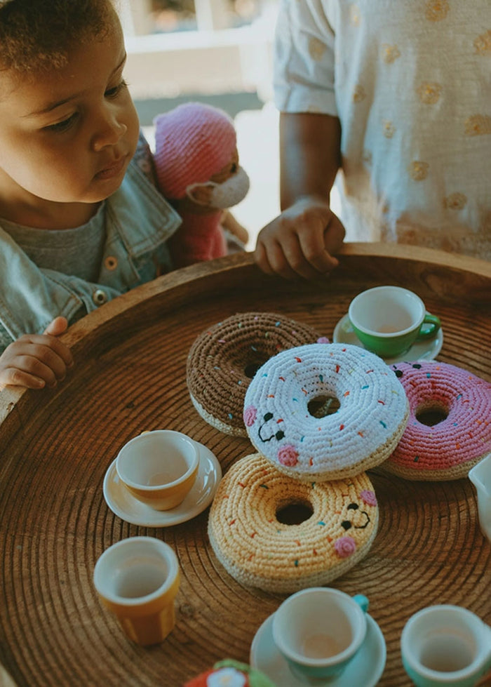 Friendly Plush Donut Rattle - Chocolate