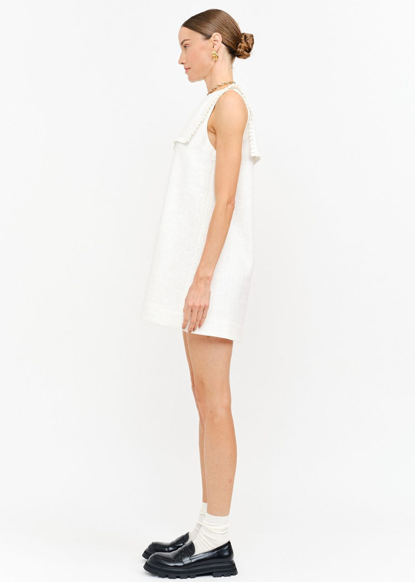 Harper Linen Mini Dress - Off White