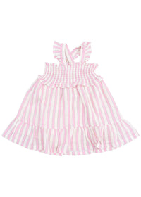 Smocked Ruffle Sundress - Candy Stripe Pink