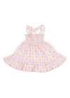 Smocked Ruffle Sundress - Pink Floral Check