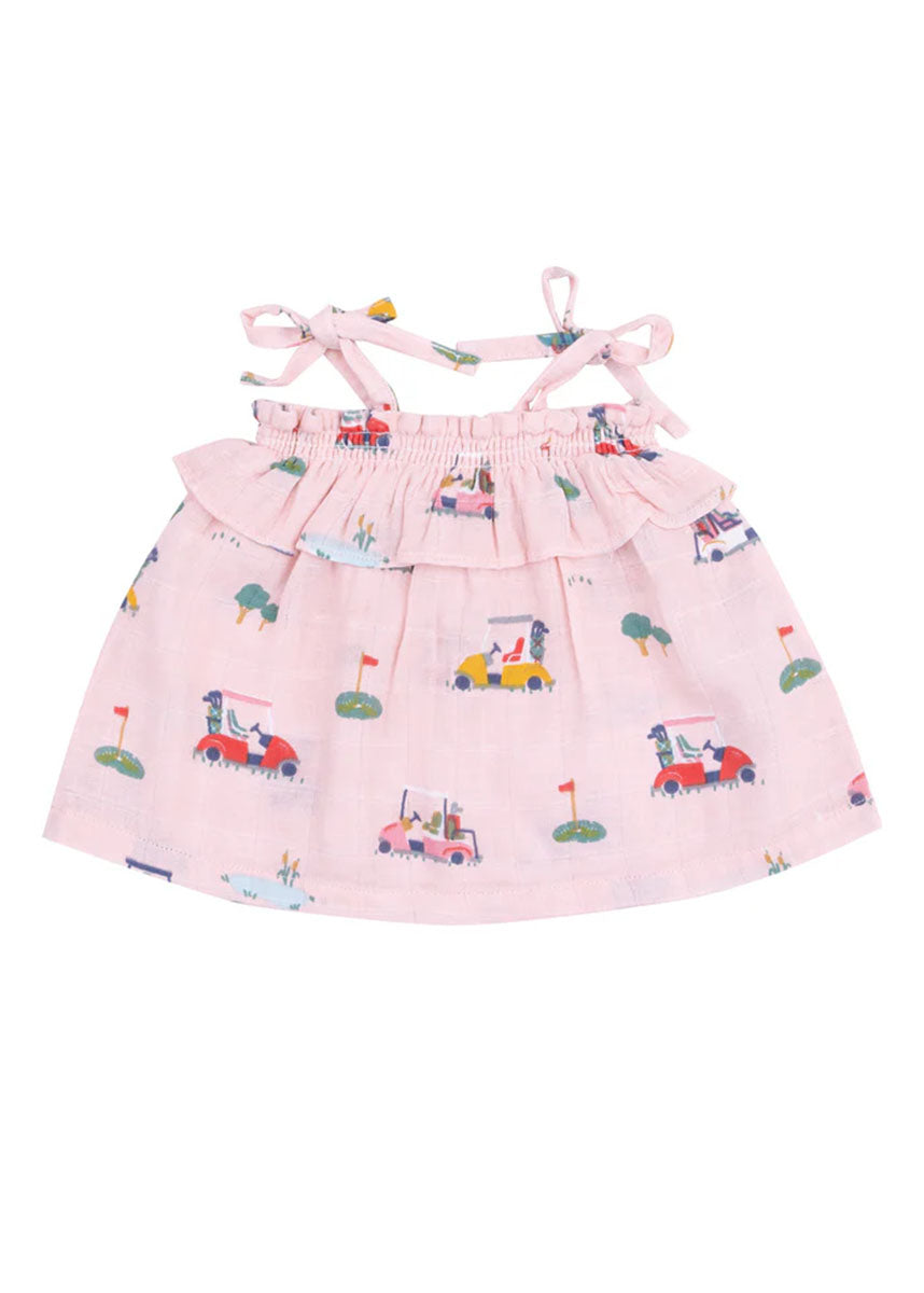Ruffle Top & Bloomer Set - Pink Golf Cart Cuties
