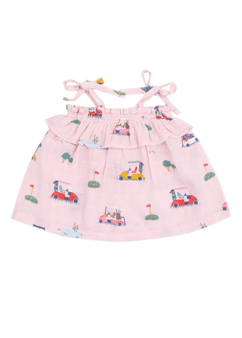 Ruffle Top & Bloomer Set - Pink Golf Cart Cuties