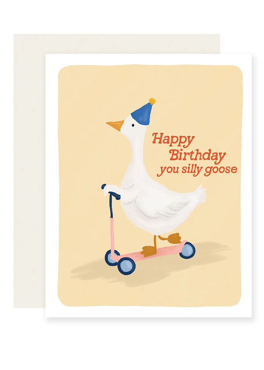Silly Scooter Goose Birthday Card