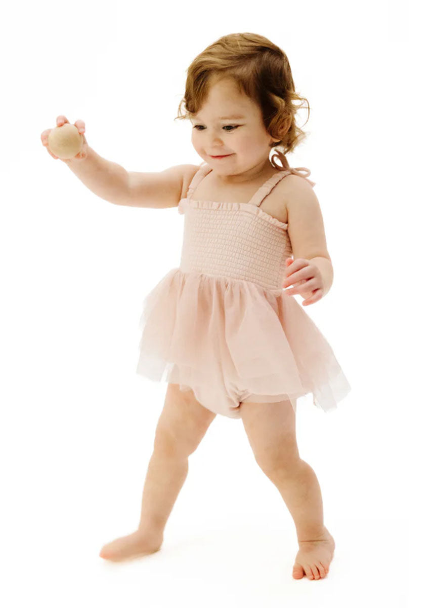 Tutu Bubble Onesie - Rose Smoke