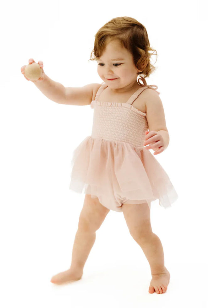 Tutu Bubble Onesie - Rose Smoke