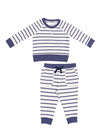 French Terry Sweatshirt & Jogger Set - Navy Stripe