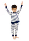 French Terry Sweatshirt & Jogger Set - Navy Stripe