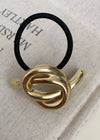 Gold Metal Hair Tie Cuff - Twist