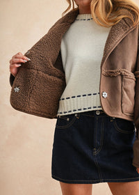 Cedar Reversible Suede & Sherpa Jacket - Espresso