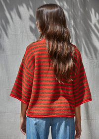 Kelsey Quarter Sleeve Cardigan - Red Camel