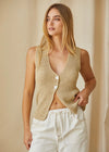 Janie Beachy Sweater Vest - Beige