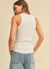 Tucker Classic Ribbed Tank - White