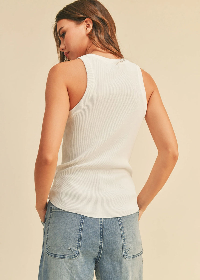 Tucker Classic Ribbed Tank - White