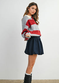 Farley Collared Button Long Sleeve - Grey Burgundy