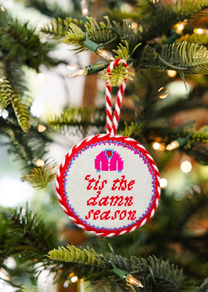 Needlepoint Icon Ornament - 'Tis The Damn Season