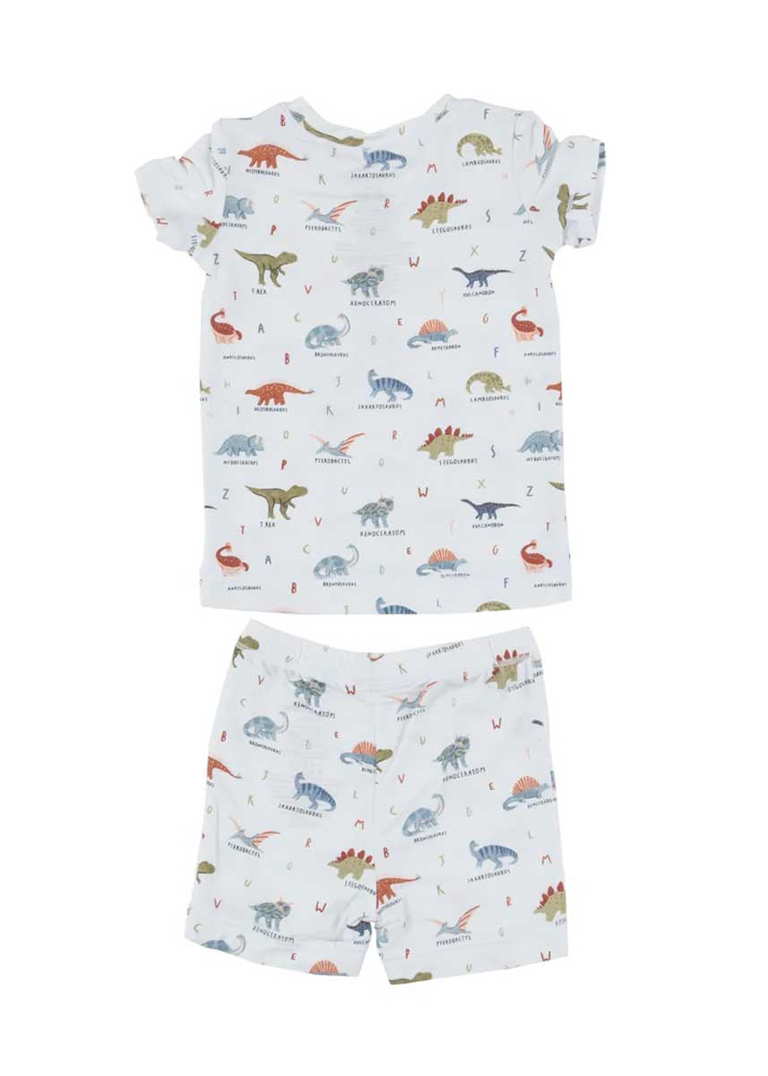 2-Piece Pajama Shorts Set - Dinosaur ABC