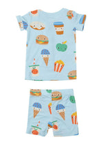 2-Piece Pajama Shorts Set - Send Snacks Blue