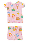 2-Piece Pajama Shorts Set - Send Snacks Pink
